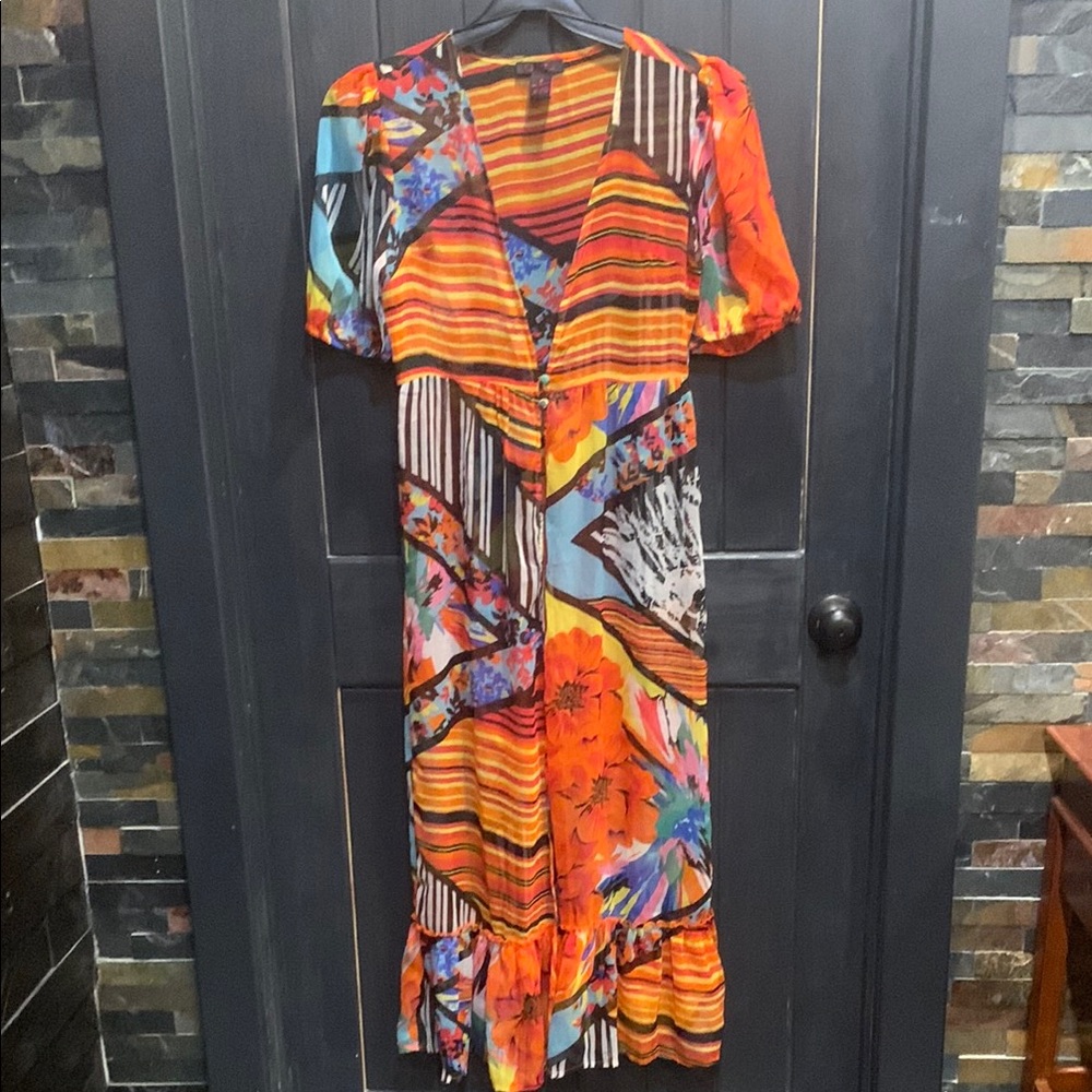 Colorful Patterned Women's Swimsuit Cover NWOT Size S